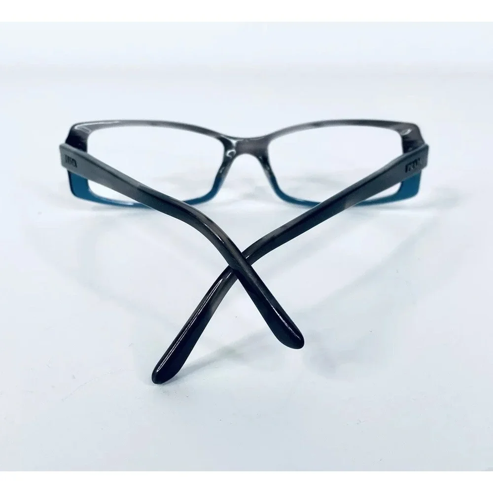 Prada Smoke Gray Wood Grain Blue Clear Glasses Blue Grey Temples Italy 51 15 135
